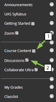 arrows point to the two types of boxes that indicate the status of the pages